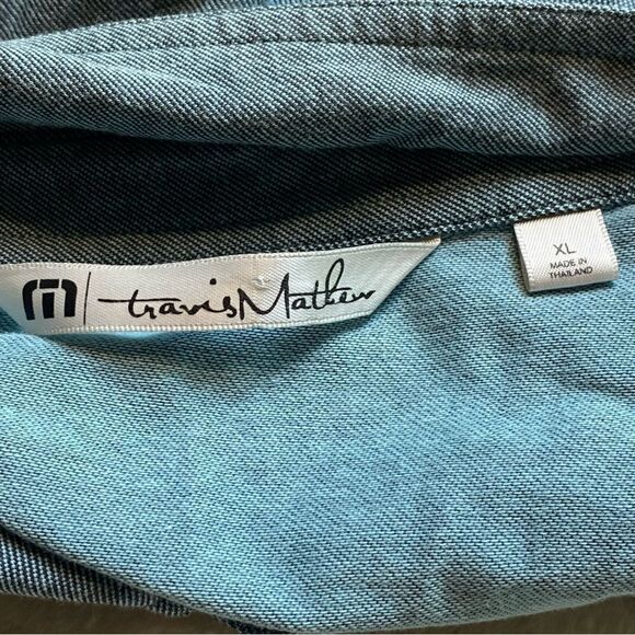 Travis Mathew Blue Green Tone Short Sleeve Polo Shirt Size XL - Picture 3 of 12